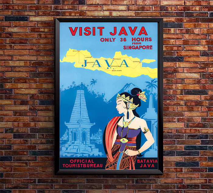 Java - Indonesia - Visit Java- Vintage Travel Poster