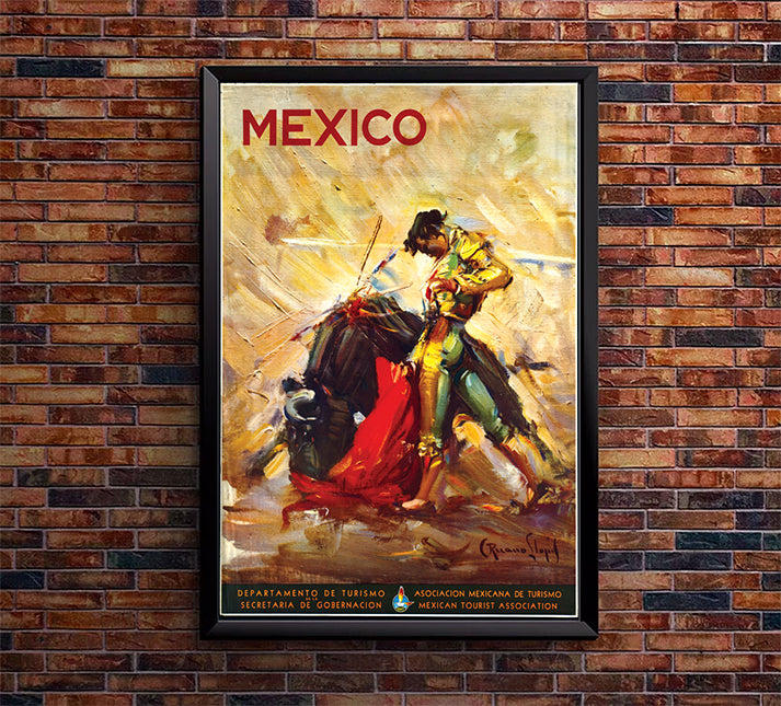 Mexico - Bull fighting - Vintage Travel Poster