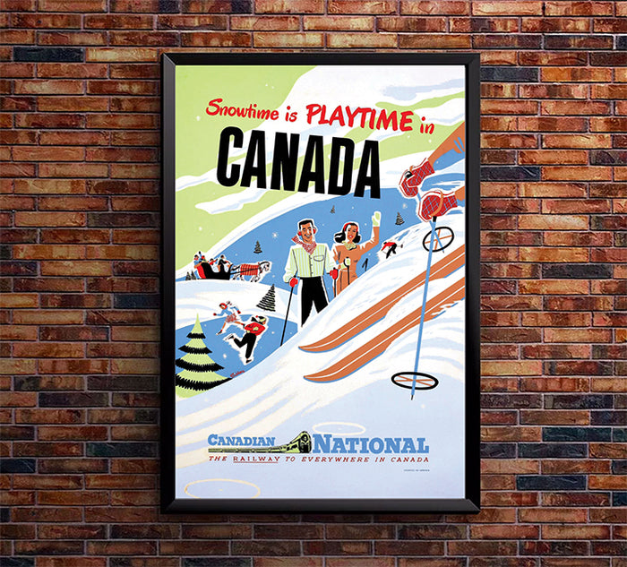 Canada - Canadian National Railway - Snowtime - Vintage Travel Poster