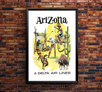 Delta Airlines - Arizona - Vintage Travel Poster