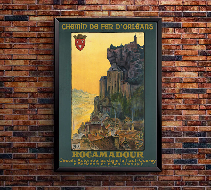 France - Chemin Railway - Rocamadour - Vintage Travel Poster