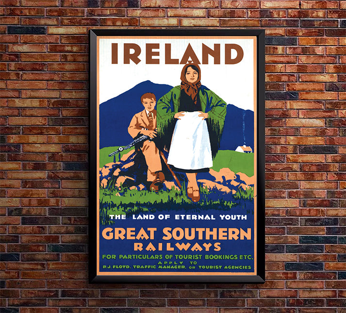 Ireland - Great Southern Railway - Vintage Travel Poster