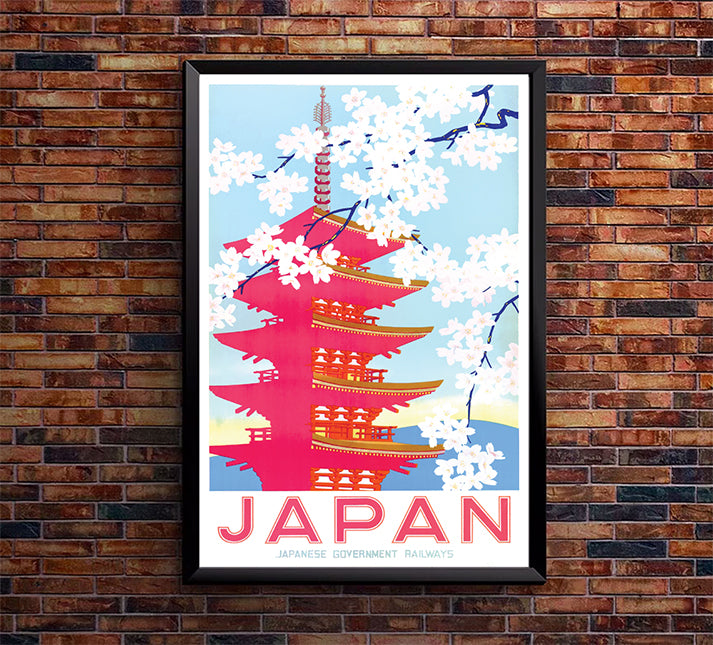 Japan - Japanese Governemnt Railway - Vintage Travel Poster