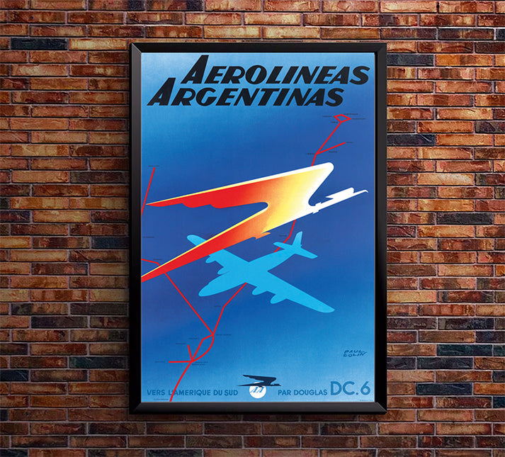 Argentina Aerolineas - Argentinas - Vintage Travel Poster