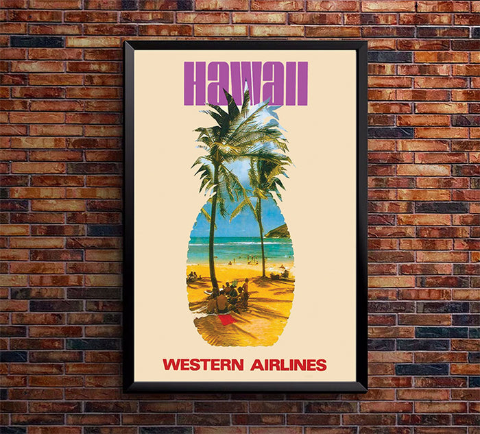 Western Airlines - Hawaii - Vintage Travel Poster