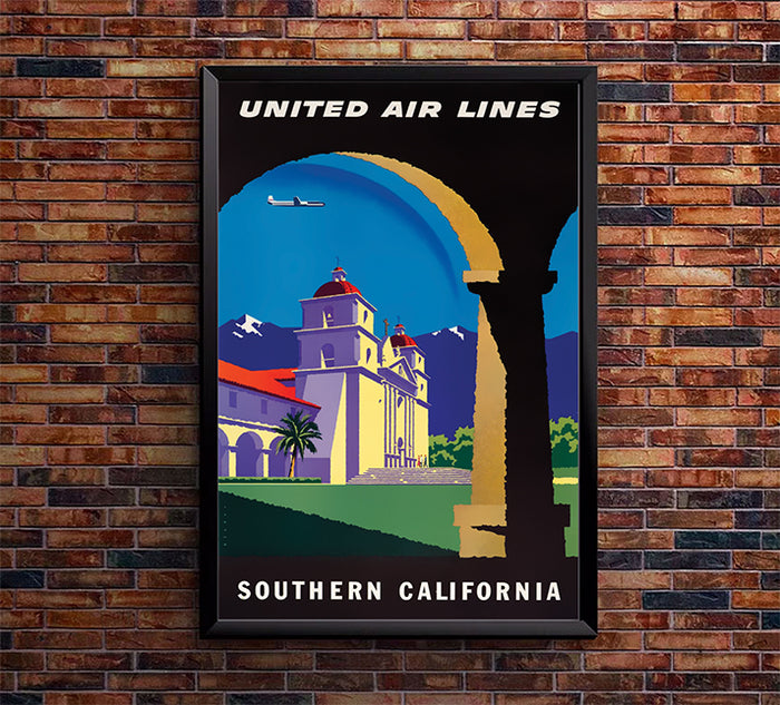 United Airlines - Southern California 2 - Vintage Travel Poster