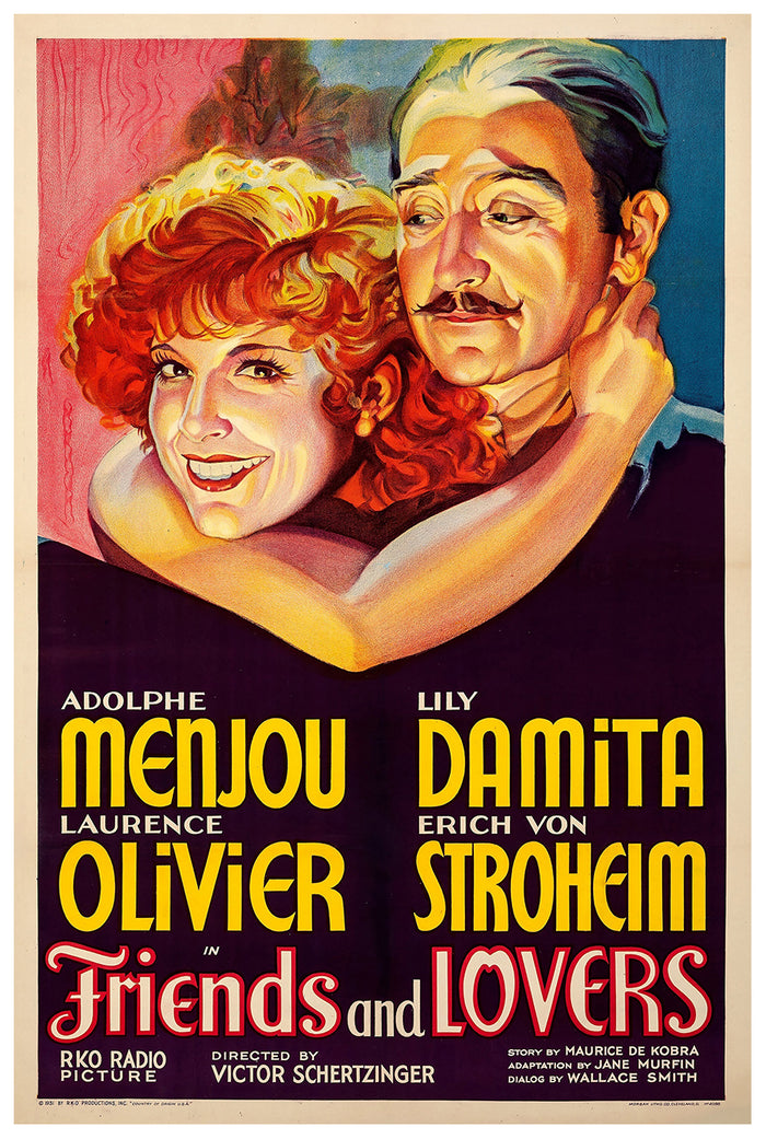 Friends and Lovers 1931 - Laurence Olivier - US - Classic Movie Poster