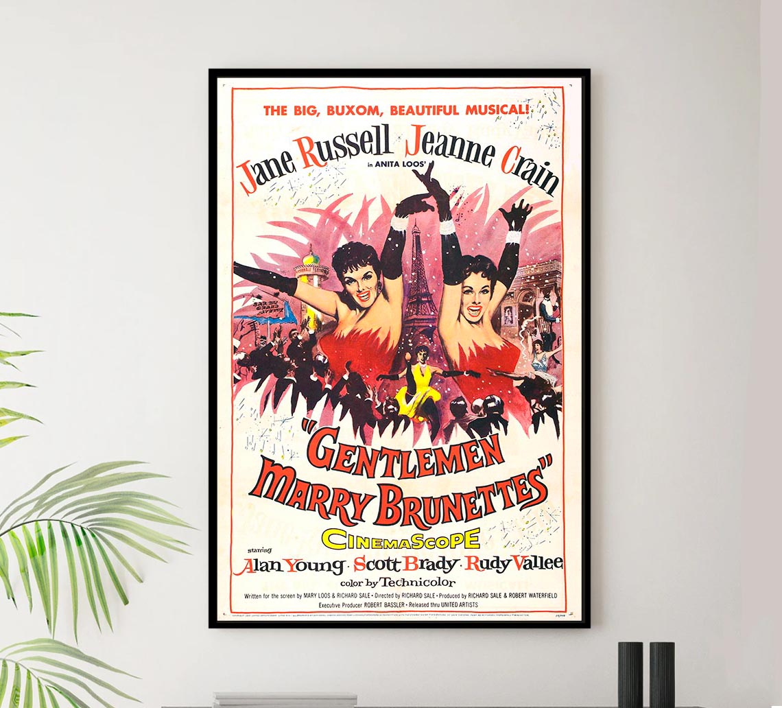 Gentlemen Marry Brunettes 1955 - Vintage Classic Movie Poster