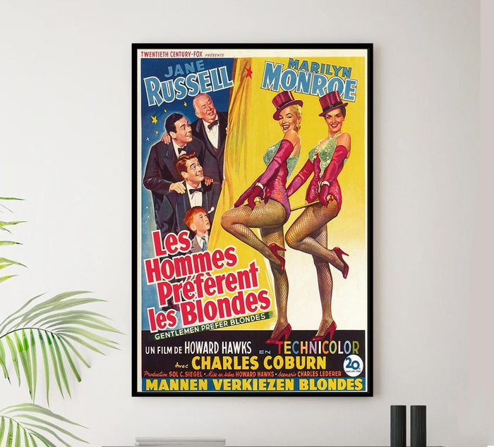 Gentlemen Prefer Blondes 1953 - Belgium - Vintage Classic Movie Poster