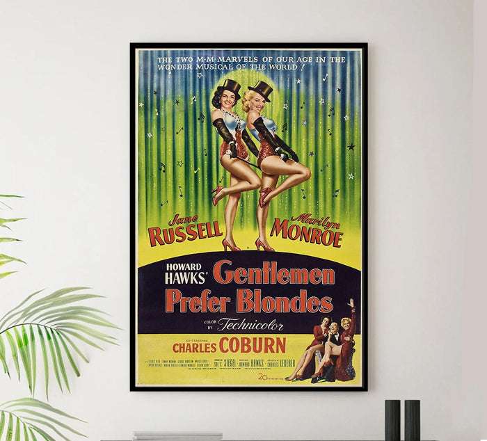 Gentlemen Prefer Blondes 1953 v2 - Vintage Classic Movie Poster