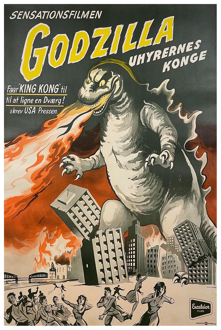 Godzilla 1954 - Dutch - Vintage Horror Classic Movie Poster