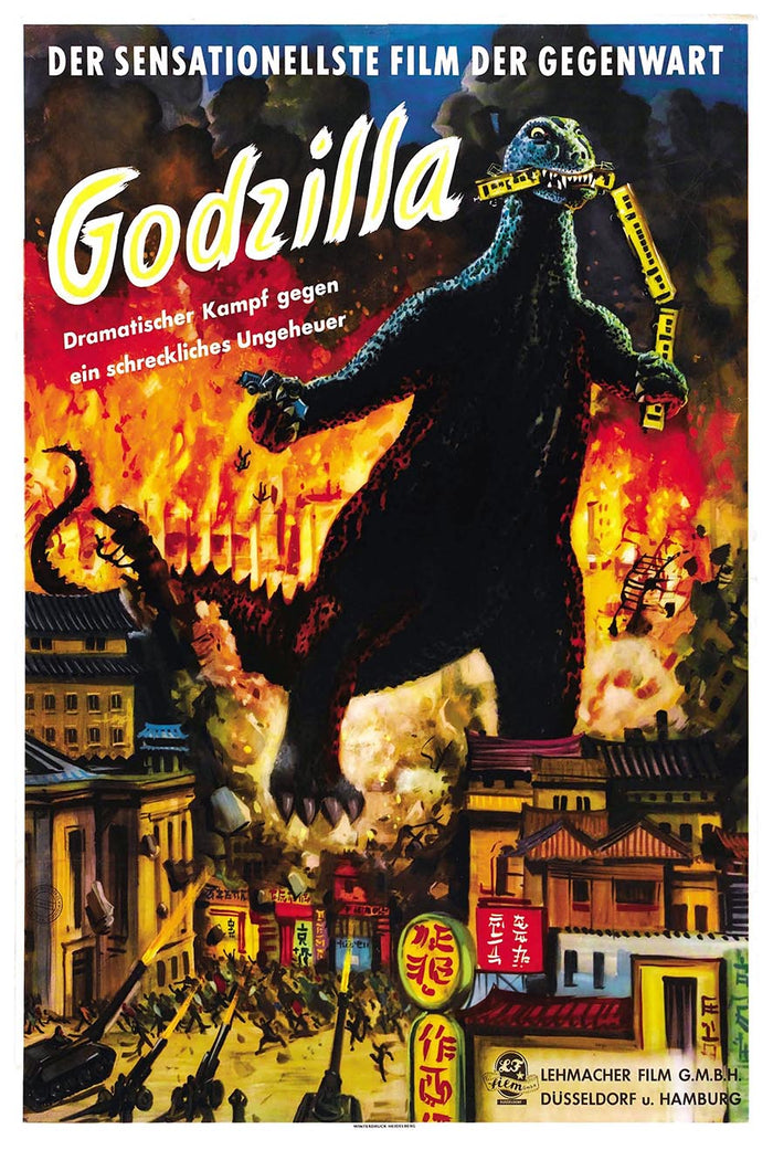 Godzilla 1954 - German - Vintage Horror Classic Movie Poster