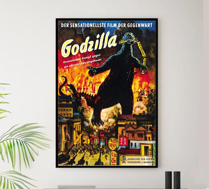 Godzilla 1954 - German - Vintage Horror Classic Movie Poster