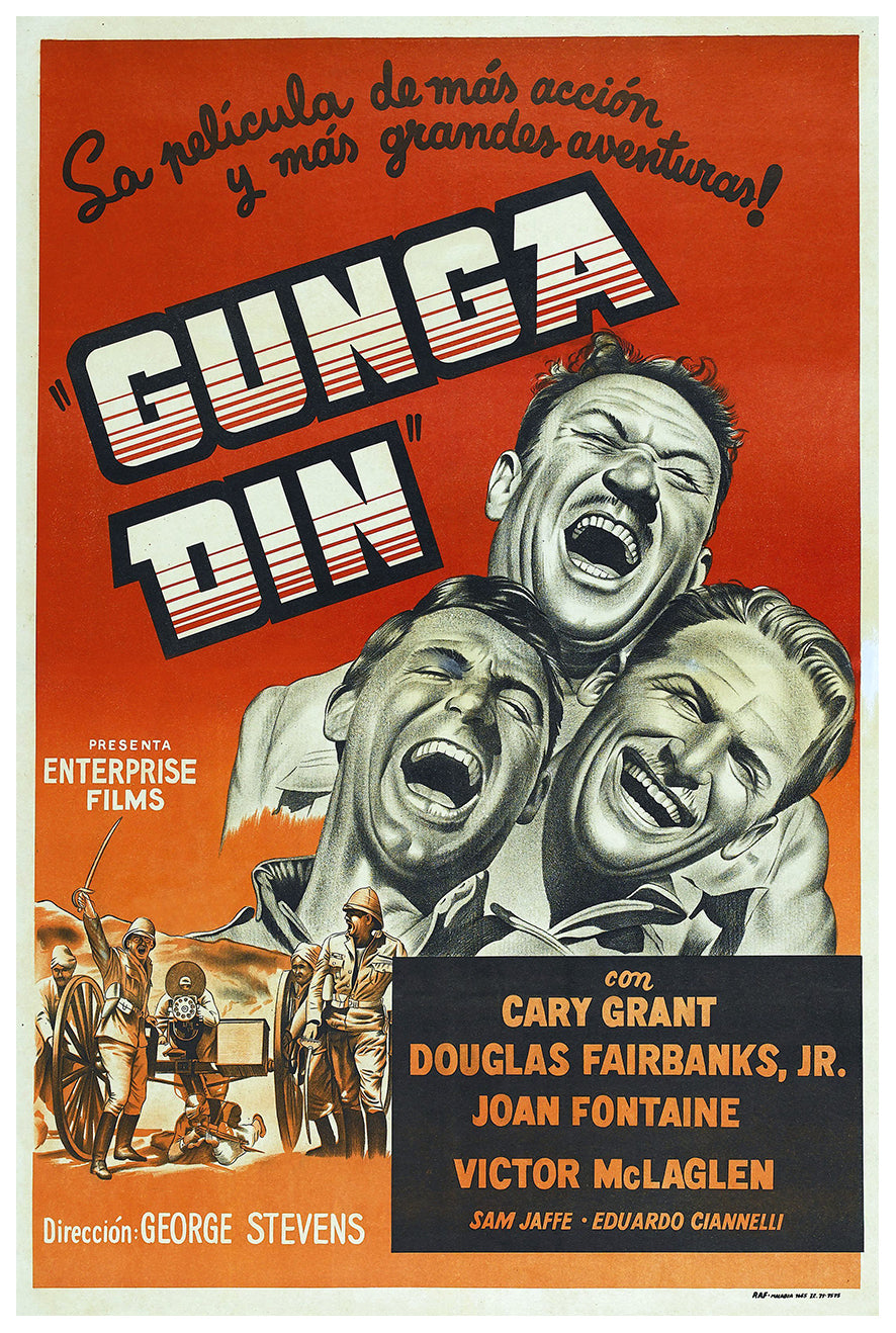 Gunga Din 1939 - Cary Grant - Argentina(2) - Classic Movie Poster
