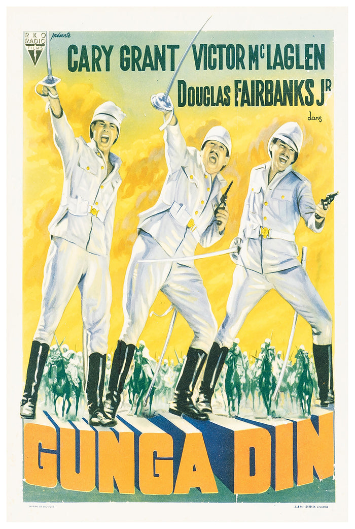 Gunga Din 1939 - Cary Grant - Belgium - Classic Movie Poster