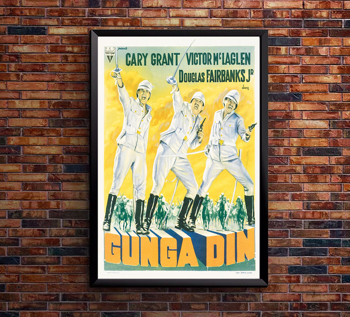 Gunga Din 1939 - Cary Grant - Belgium - Classic Movie Poster