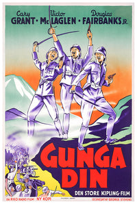 Gunga Din 1939 - Cary Grant - Denmark - Classic Movie Poster