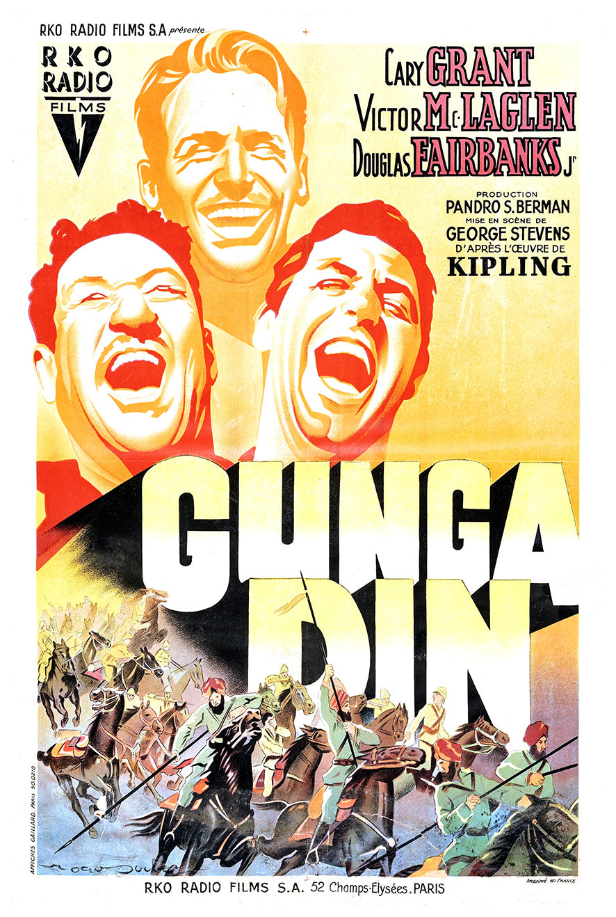 Gunga Din 1939 - Cary Grant - France - Classic Movie Poster