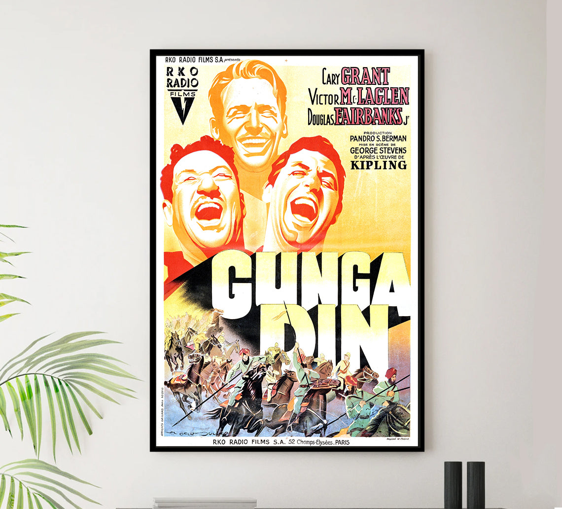 Gunga Din 1939 - Cary Grant - France - Classic Movie Poster