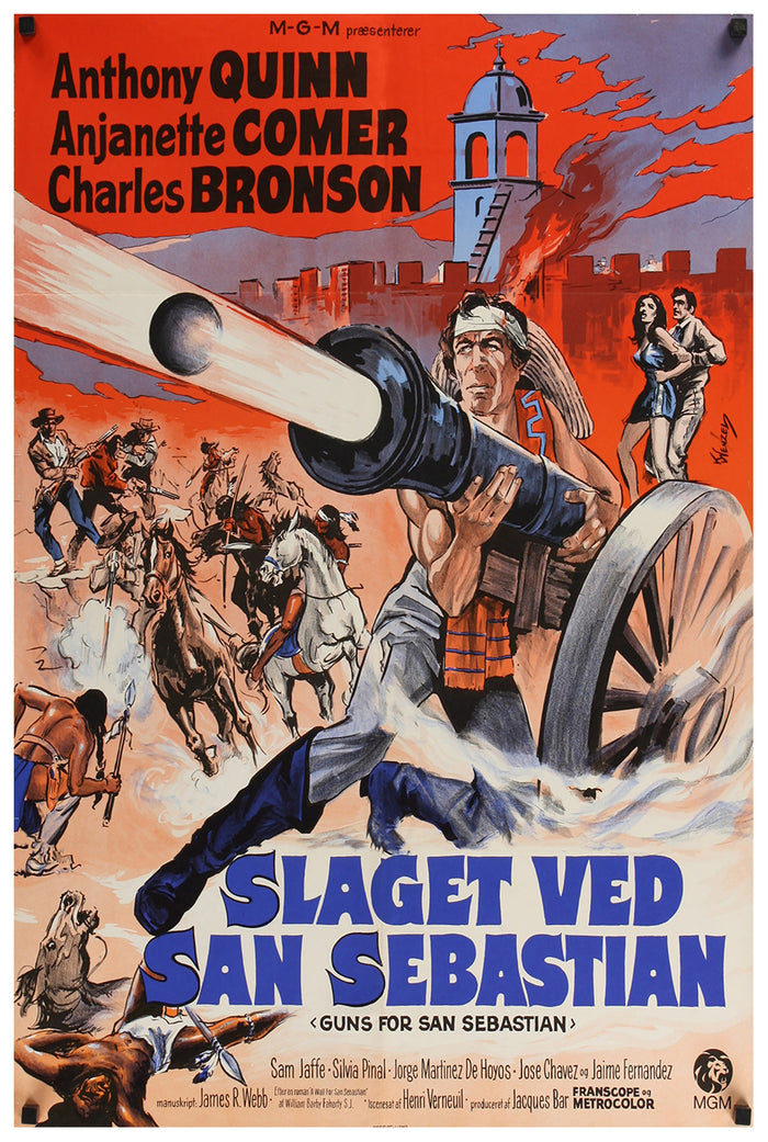 Guns for San Sebastian 1968 - Denmark - Classic Movie Poster