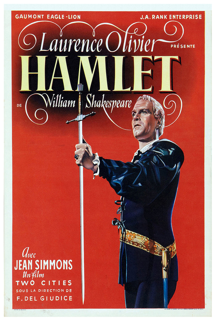 Hamlet 1948 - Laurence Olivier - Belgium - Classic Movie Poster