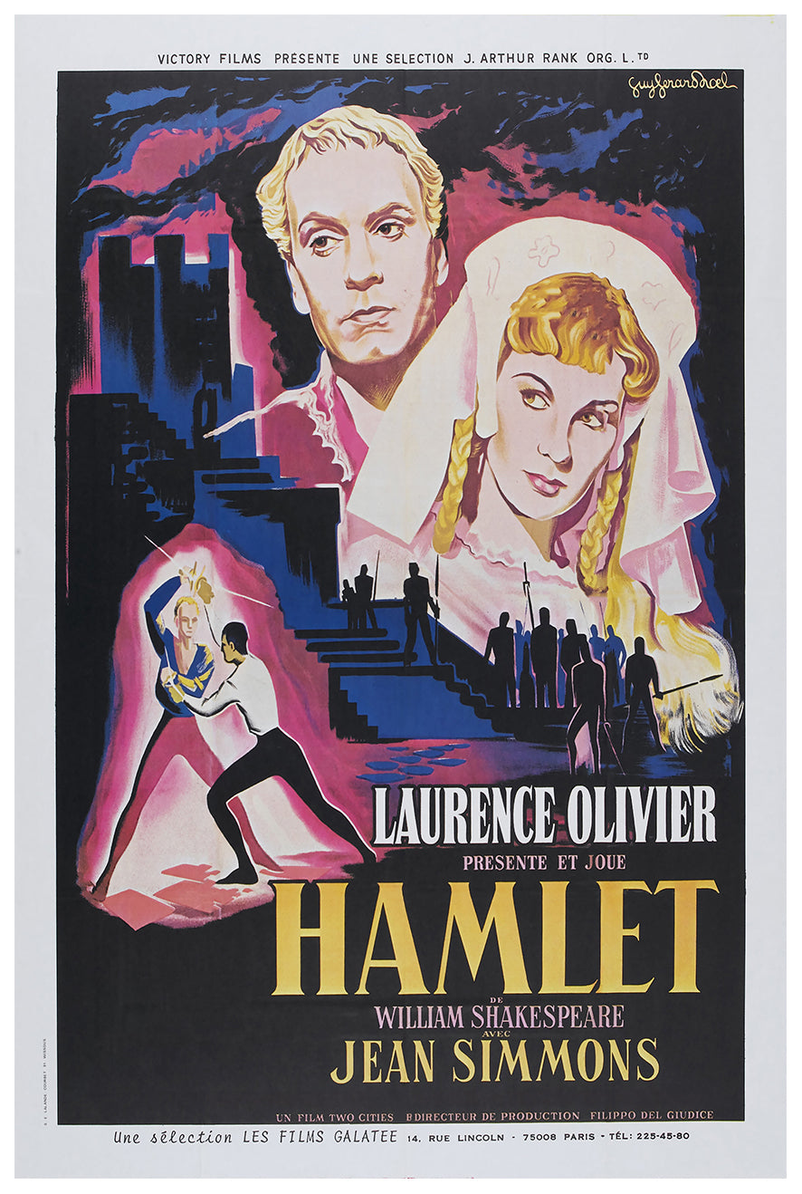 Hamlet 1948 - Laurence Olivier - France - Classic Movie Poster