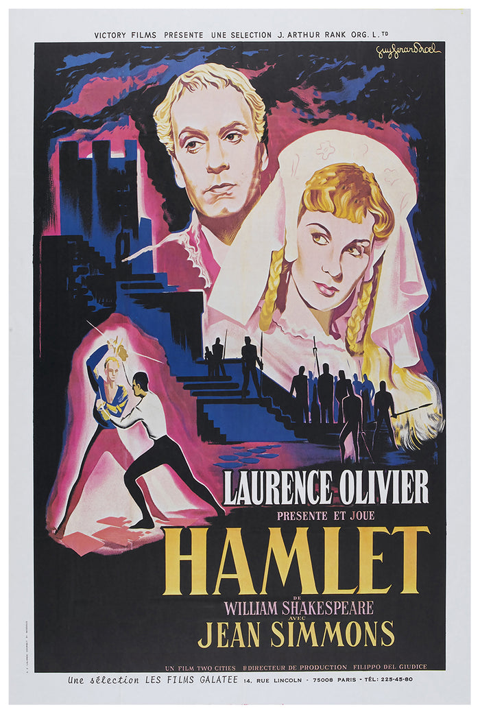 Hamlet 1948 - Laurence Olivier - France - Classic Movie Poster