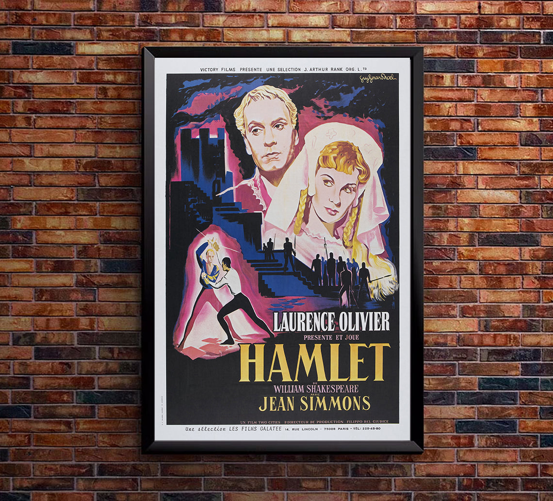 Hamlet 1948 - Laurence Olivier - France - Classic Movie Poster