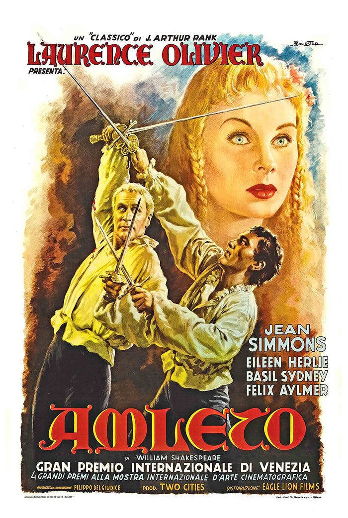 Hamlet 1948 - Laurence Olivier - Italy - Classic Movie Poster