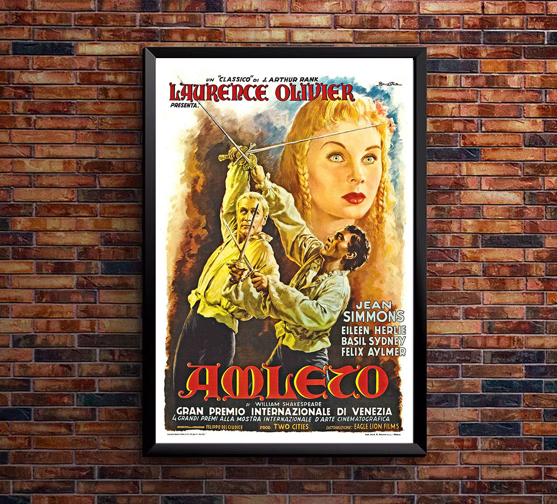 Hamlet 1948 - Laurence Olivier - Italy - Classic Movie Poster