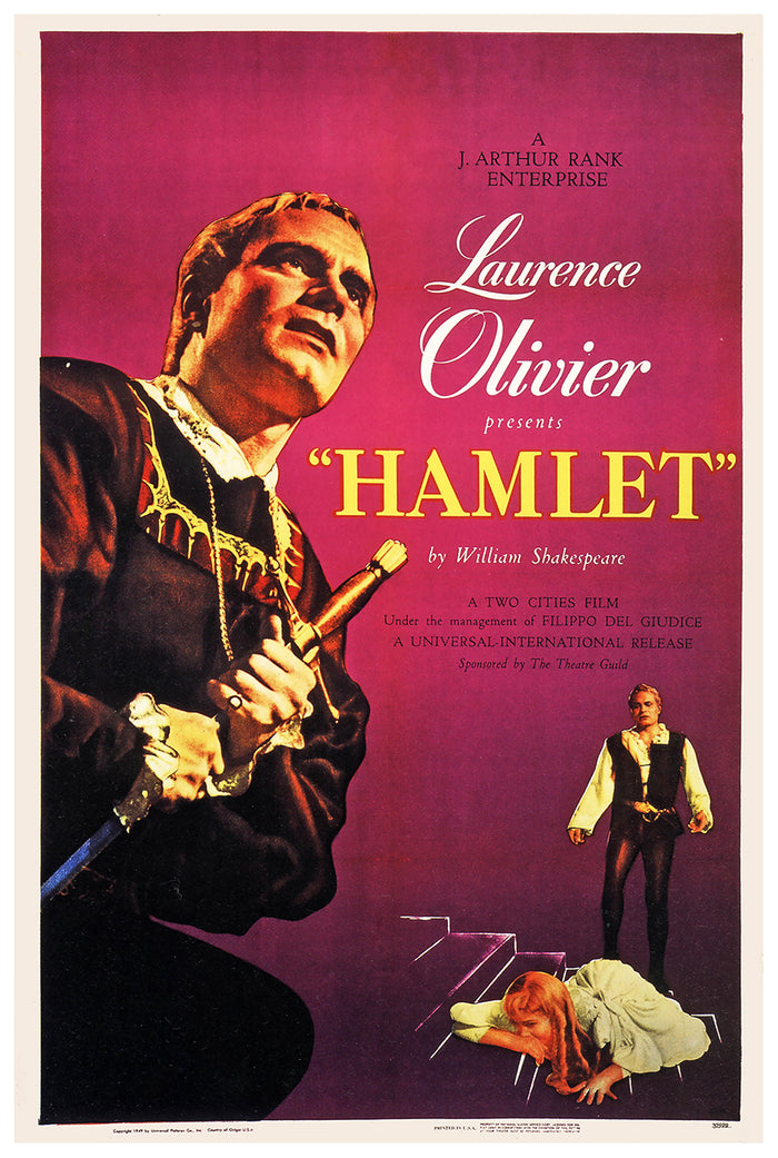 Hamlet 1948 - Laurence Olivier - US - Classic Movie Poster