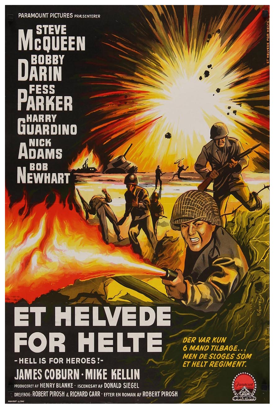 Hell Is for Heroes 1962 - Dutch - Steve McQueen - Vintage Classic Movie Poster