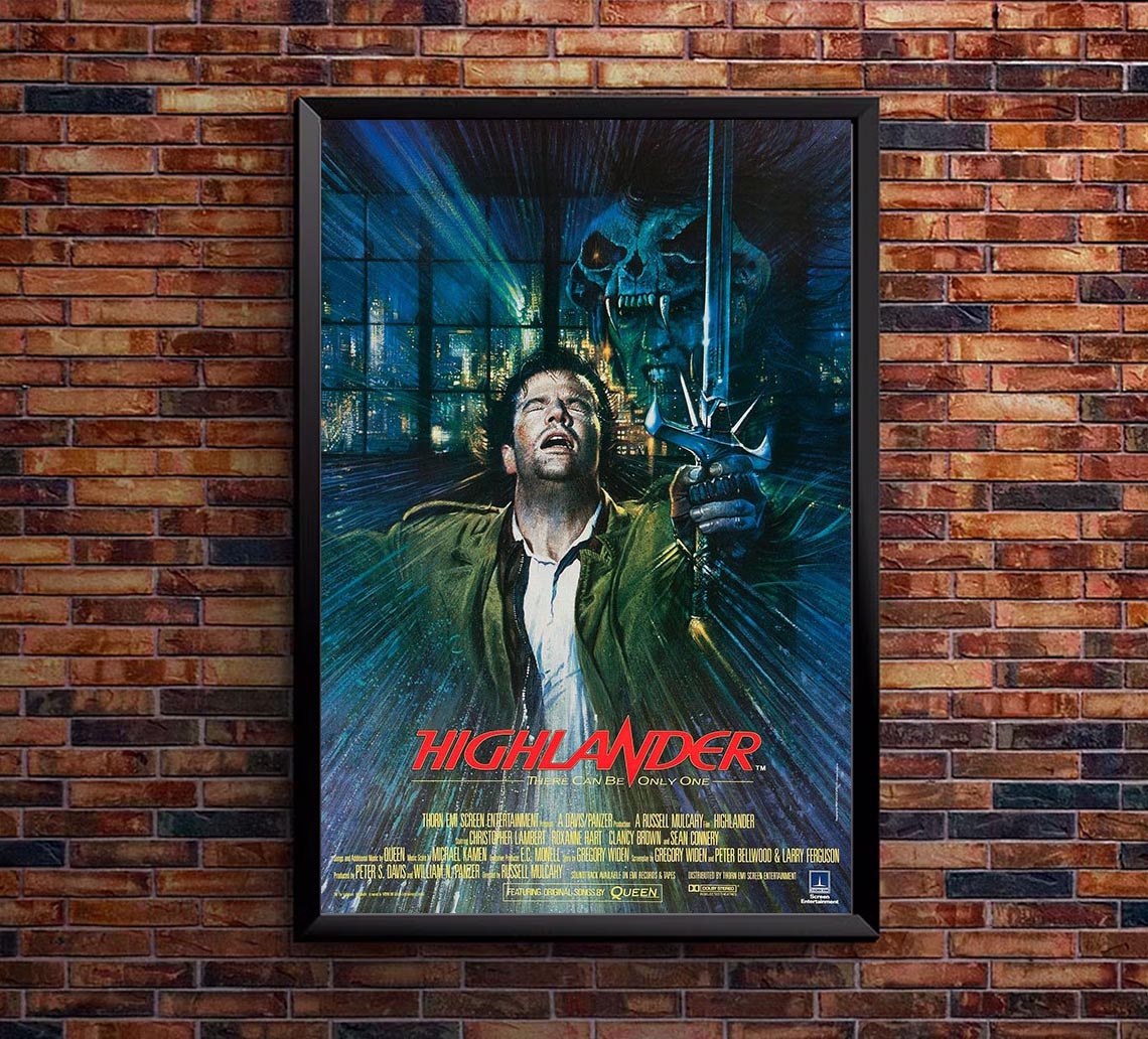 Highlander 1981 - v1 - Sean Connery - Vintage Classic Movie Poster