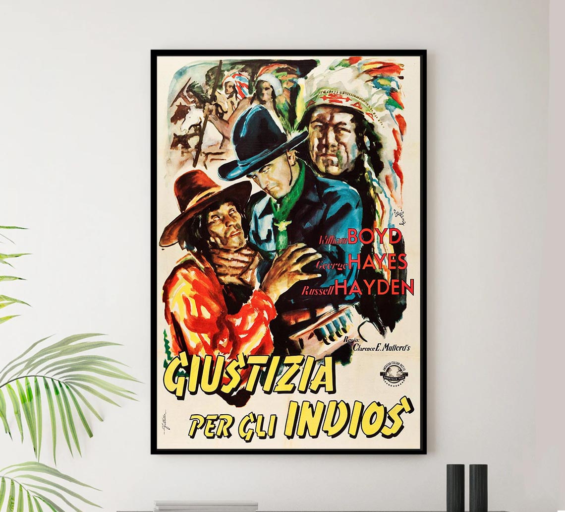 Hills of Old Wyoming 1937 - Italian - William Boyd - Classic Western Movie Poster