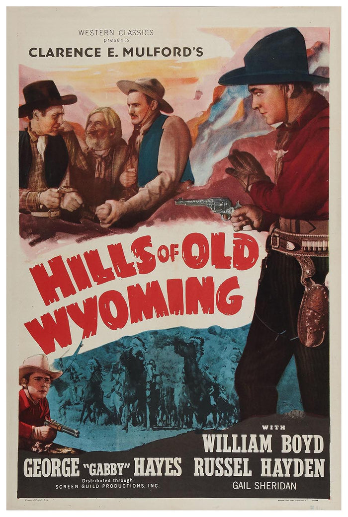 Hills of Old Wyoming 1937 - William Boyd - Classic Western Movie Poster
