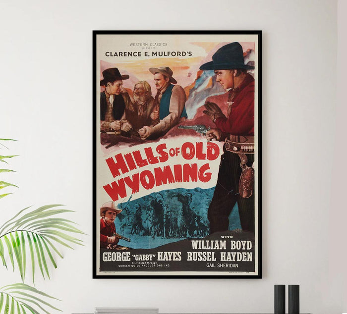 Hills of Old Wyoming 1937 - William Boyd - Classic Western Movie Poster