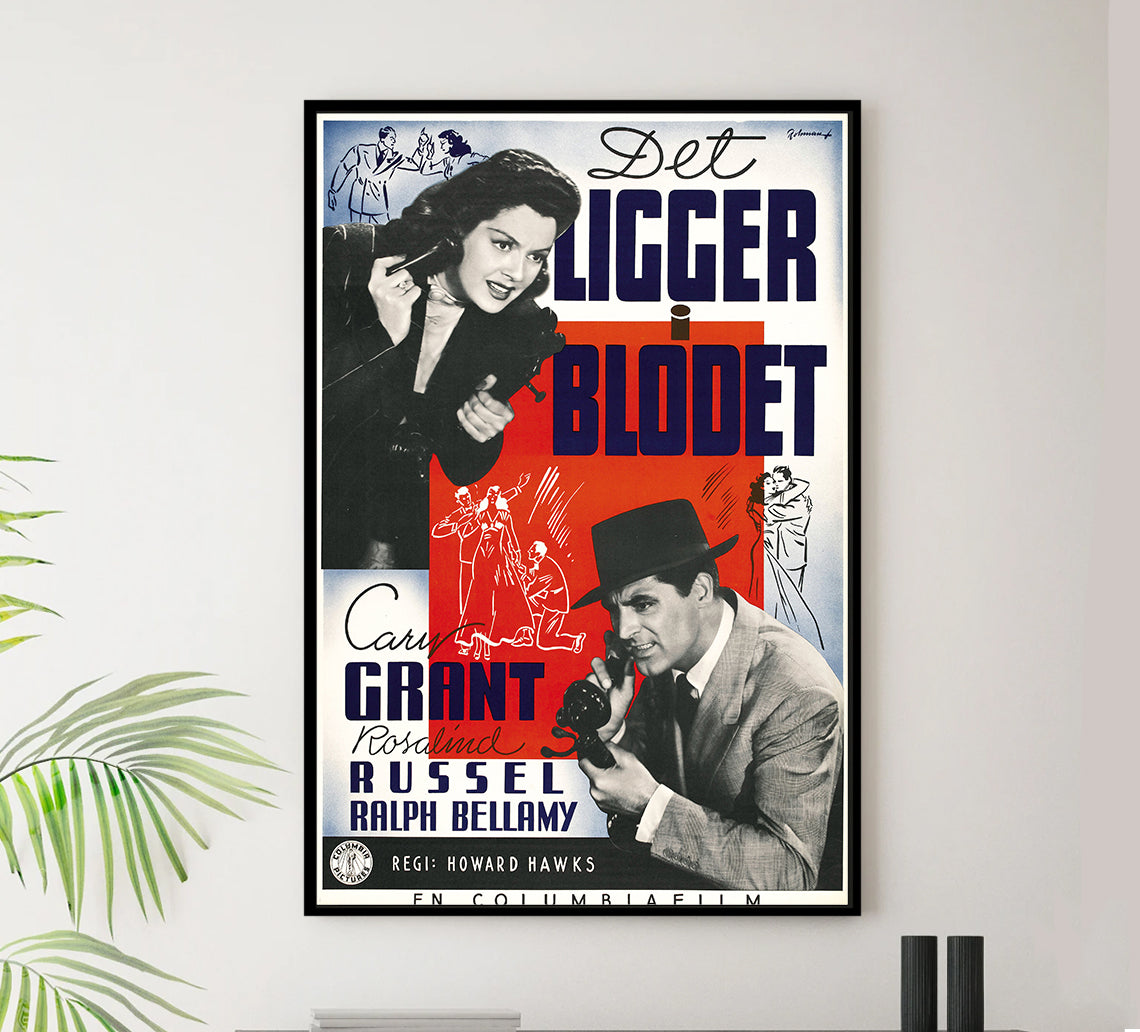 His Girl Friday 1940 - Cary Grant - Sweden - Classic Movie Poster