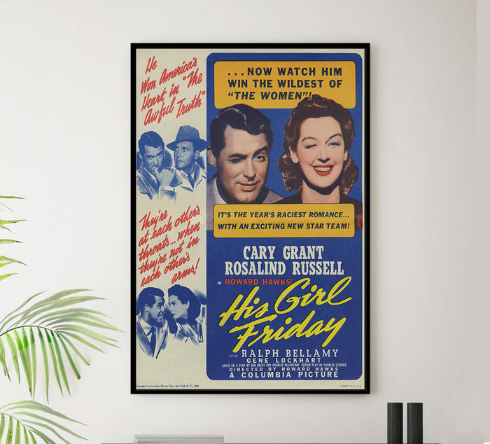 His Girl Friday 1940 - Cary Grant - US(2) - Classic Movie Poster