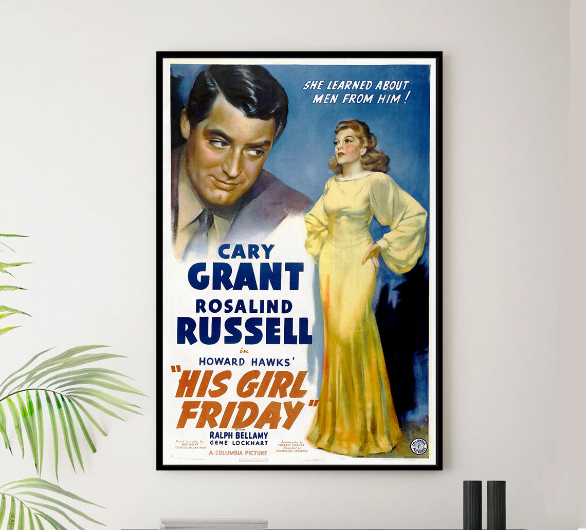 His Girl Friday 1940 - Cary Grant - US - Classic Movie Poster