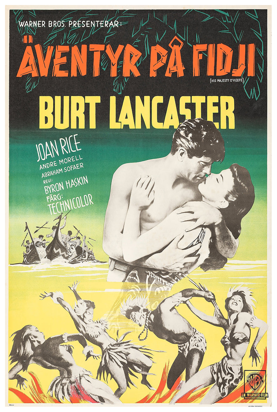 His Majesty O'Keefe 1954 - Burt Lancaster - Sweden - Classic Movie Poster