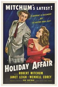 Holiday Affair 1949 - Robert Mitchum - Vintage Classic Movie Poster