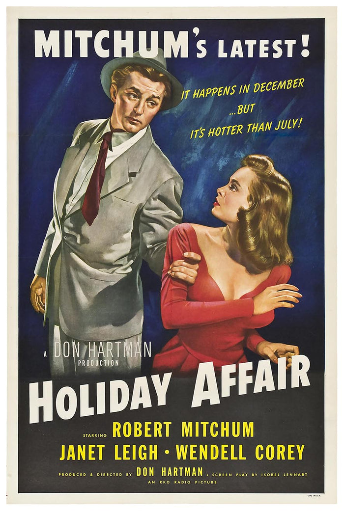 Holiday Affair 1949 - Robert Mitchum - Vintage Classic Movie Poster