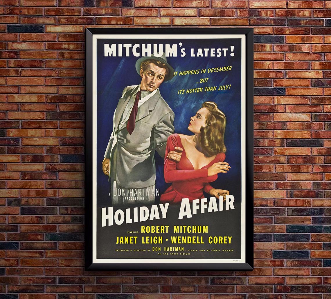 Holiday Affair 1949 - Robert Mitchum - Vintage Classic Movie Poster