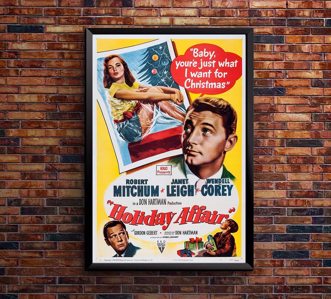 Holiday Affair 1949 v2 - Robert Mitchum - Vintage Classic Movie Poster