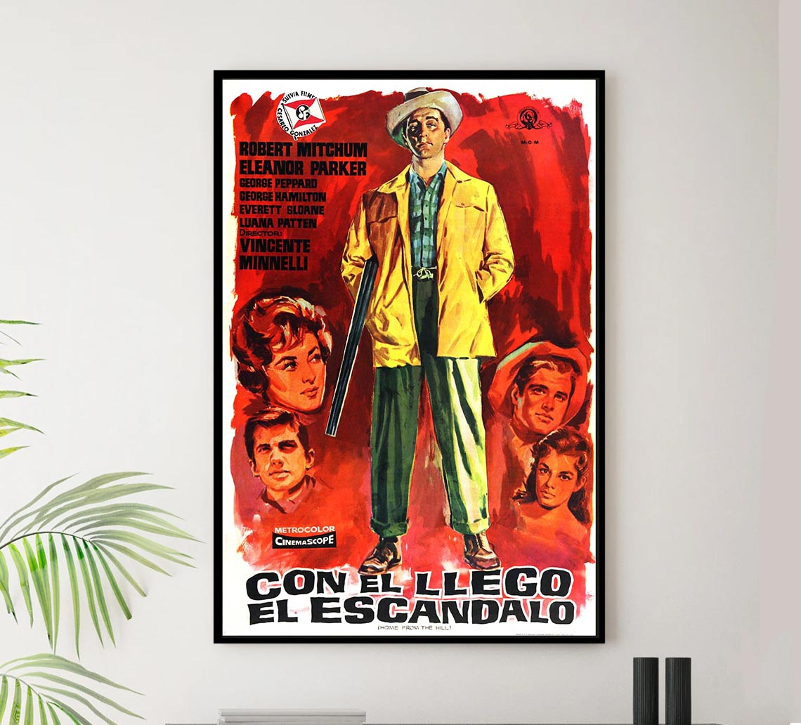 Home from the Hill 1960 - Spanish - Robert Mitchum - Vintage Classic Movie Poster