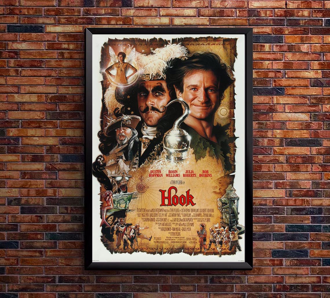 Hook 1991 - Vintage Pirate Classic Movie Poster