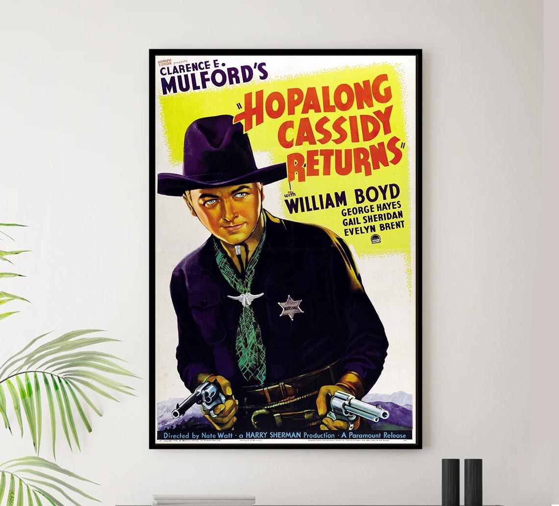 Hopalong Cassidy Returns 1936 - William Boyd - Classic Western Movie Poster