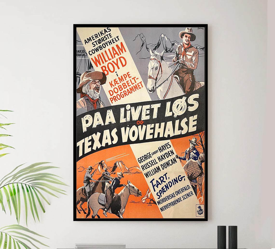 Hopalong Rides Again 1937 - Dutch - William Boyd - Classic Western Movie Poster