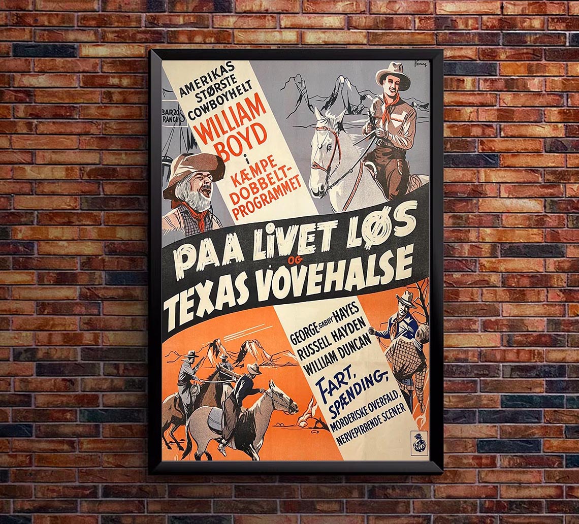Hopalong Rides Again 1937 - Dutch - William Boyd - Classic Western Movie Poster