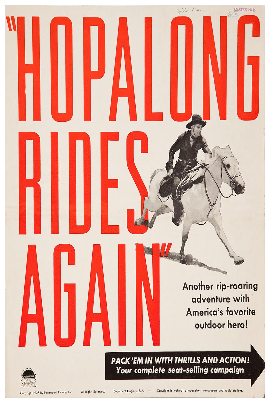 Hopalong Rides Again 1937 - William Boyd - Classic Western Movie Poster